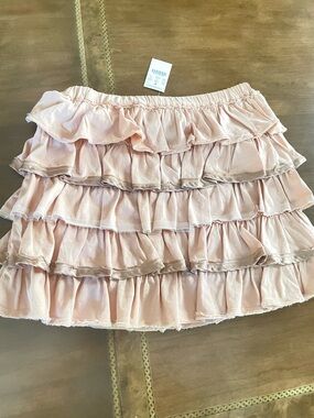 Crewcuts Blush Pink Ruffled Tiered Mini Skirt